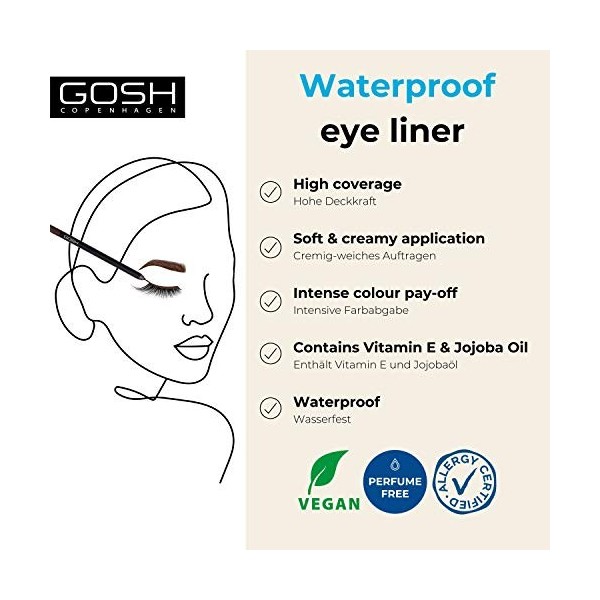 Gosh Waterproof Eyeliner Velvet Touch Truly Brown