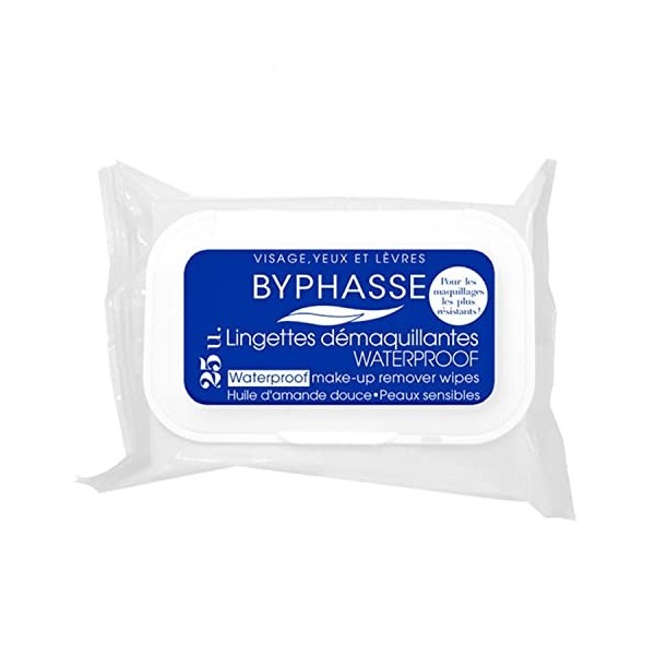 Byphasse - Lingettes démaquillantes waterproof pour peaux sensibles - 25 unités