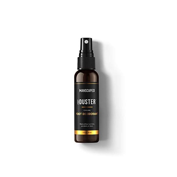 MANSCAPED™ The Foot Duster™, Spray Déodorant pour Pieds pour Homme, Huile d’Arbre à Thé Rafraîchissante et Parfum Signature M