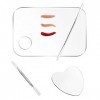 DARENYI Palette de maquillage en acrylique + Spatule + Palette Nail Art en acier inoxydable, Set doutils de mélange cosmétiq