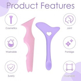 Zuroki 2 Pièces Pochoir Eyeliner, Aide Trait Eyeliner, Silicone Eyeliner Stencils, Eyeliner Stencils Wing Tips, Modèle dEye-