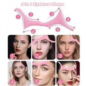 Bikasun Pochoirs Eyeliner Pointes dAile, Kit De Pochoir À Sourcils, Aide à lEyeliner en Silicone, Rouge à Lèvres Multifonct