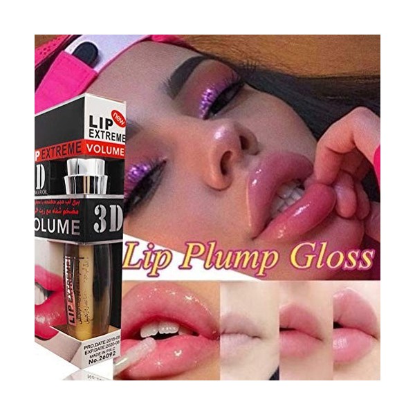 RUSTOO 6 ML Puissant volumisant 3D lèvres pulpeuses Brillant à lèvres sérum à lèvres hydratant Teinte Longue durée Liquide Br