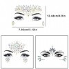 3 Ensembles de Gemmes de visage, Strass Autocollant, Tatouage Temporaire Strass Visage, Tatouage de Bijoux de Visage de Sirèn