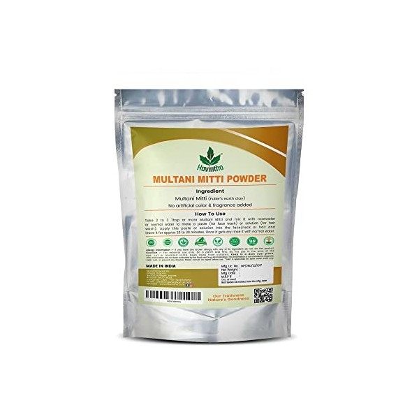 Havintha multani naturel mitti poudre produit de terre 227 grammes de fuller naturel