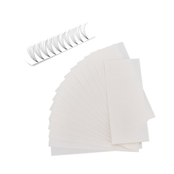 NICENEEDED 20 feuille de Ruban Adhésif en Papier pour Faux Cils, Support de Ruban Adhésif Double Face pour Éventail de Cils, 