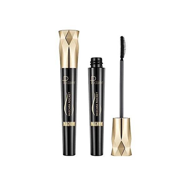 4D Flash épais mascara en soie de fibre imperméable à leau allongeant le mascara de Blanc Yeux black, One Size 