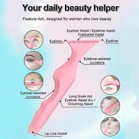 Bikasun 2 Pièces Pochoirs pour eyeliner en silicone pour eyeliner, Règle de Beauté, Aide au Maquillage, aide à porter le roug