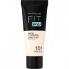 Maybelline New-York - Fond de teint Fluide Fit Me Matte & Poreless - Peaux normales à grasses - Teinte : 101 True Ivory - 30 