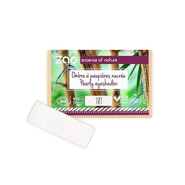 ZAO - Ombre à Paupières Nacrée RECTANGLE bio vegan - 101 Blanc