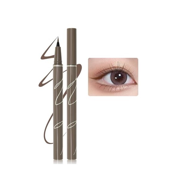 Erinde Brown Liquid Eyeliner – High Precision, Liquid Braun Ink Eyeliner Pen Professional Waterproof Eyeliner Pen Longue duré