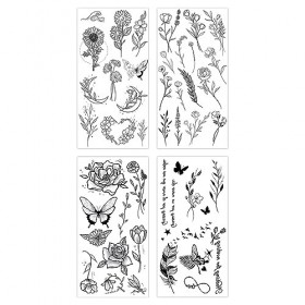 RTRTGS 4 Feuilles Tatouage Ephemere Femme, Faux Tatouage Imperméables, Tatouages Temporaires Autocollants, Tattoo Temporaire 