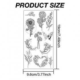 RTRTGS 4 Feuilles Tatouage Ephemere Femme, Faux Tatouage Imperméables, Tatouages Temporaires Autocollants, Tattoo Temporaire 
