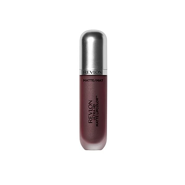 Revlon Ultra HD Mat Lipcolor, Rouge à lèvres Liquide Mat Velouté Léger, tons Violet foncé, Infatuation 675 , 6 ml