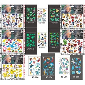 25 feuilles 300+ autocollants de tatouage imperméables, autocollants de tatouage lumineux, autocollants autocollants pour ong
