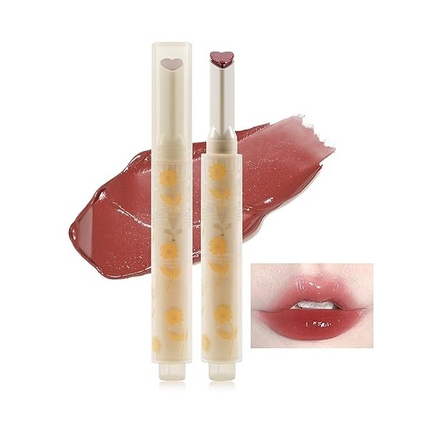 Erinde Rouge à lèvres gelée, baume à lèvres teinté en forme de cœur, rouge à lèvres hydratant longue durée, pigmentation, maq