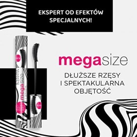 Eveline Cosmetics Mascara Mega Size Lashes, allongeant et épaississant, 10 ml, Noir