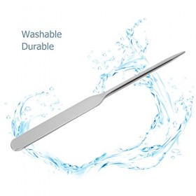 Spatule de Beauté, Spatule de Fond de Teint Liquide, Tige Dagitation de Maquillage Ergonomique en Acier Inoxydable pour Nail
