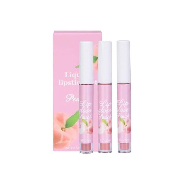 Stickers Marques Ongles Paquet de 3 brillants à lèvres aux fruits, coffret avec velours et tasse antiadhésive, à lèvres liqui