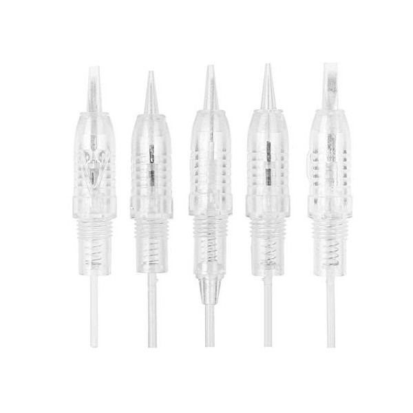 5pcs aiguille de tatouage de sourcil, goupilles de tatouage jetables de microblading électrique rotatoire de cartouche, eyeli