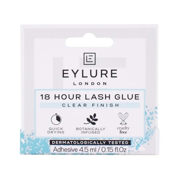 Eylure Colle à cils 18 heures sans latex, transparente 4,5 ml Pack of 1 