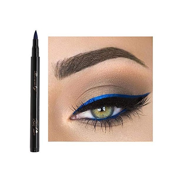 Eye-liner, Eye-liners pour Femmes Eyeliner, Pas étourdi de Haute qualité Bleu Cosplay Rouge pour les Retouches 05 bleu 