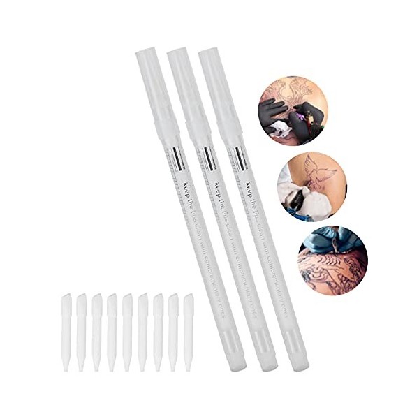 Stylo Effaceur Magique Microblading, Stylo Effaceur de Marqueur 3 Pièces pour Pinceau Nettoyant pour Dissolvant de Tatouage d