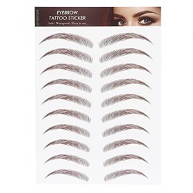 Autocollant de Transfert de Sourcils pour Femmes Autocollants de Tatouage de Sourcils Temporaires, Maquillage 6D Faux Tatouag