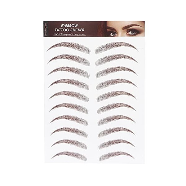 Autocollant de Transfert de Sourcils pour Femmes Autocollants de Tatouage de Sourcils Temporaires, Maquillage 6D Faux Tatouag