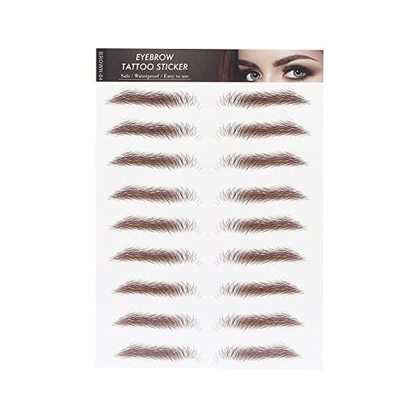 Autocollant de Transfert de Sourcils pour Femmes Autocollants de Tatouage de Sourcils Temporaires, Maquillage 6D Faux Tatouag