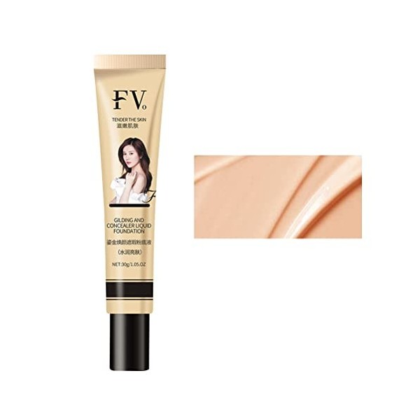 Feya Base de maquillage à couverture complète, anti-cernes, imperméable, longue durée, maquillage liquide pour différents ton