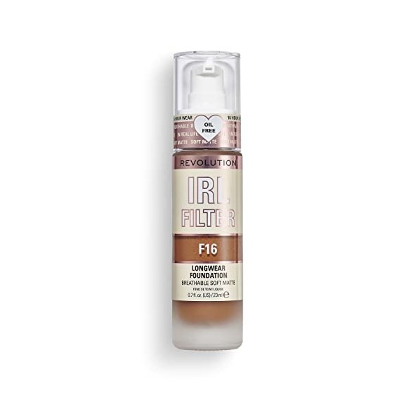 Makeup Revolution, Irl Filter, Longwear, Fond de Teint, F16, 23ml