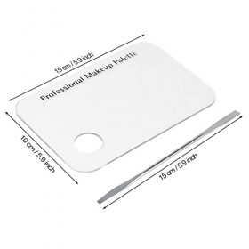 Palette Acrylique Transparente,Palette de Mélange Cosmétique Dart Dongle 2pcs de Rectangulaire et Ensemble Doutils de Spat