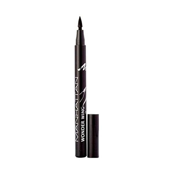 Manhattan Wonder Wing Eyeliner & Stamp, tampon noir pour une ligne de paupière symétrique idéale, couleur noir 001, 1 x 1,6 m