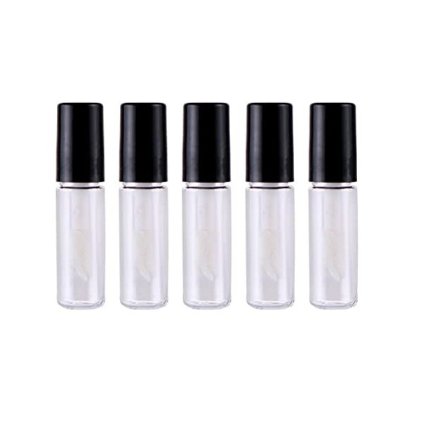 Leeadwaey Lot de 5 tubes vides pour gloss à lèvres - 2 ml - Noir transparent - No 7