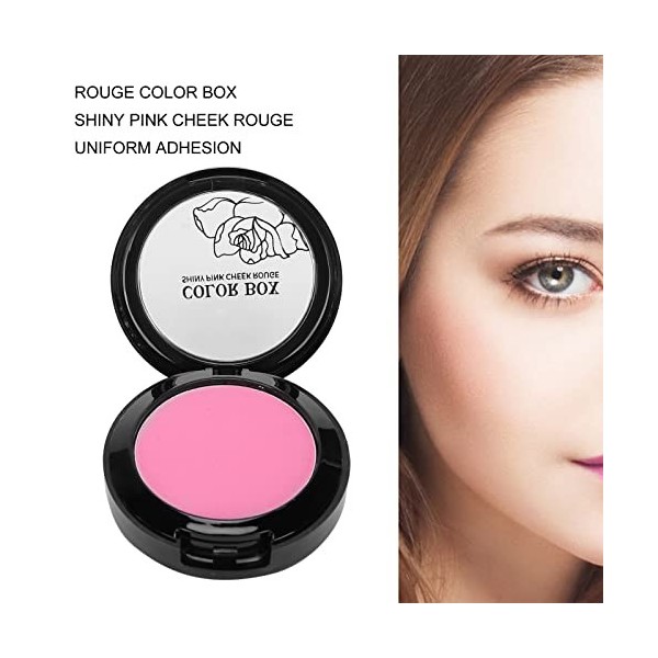 Fard à Joues Crème Rosé, Maquillage Fard à Joues en Poudre Naturel Longue Tenue pour les Contours des Joues, Fard à Joues Min