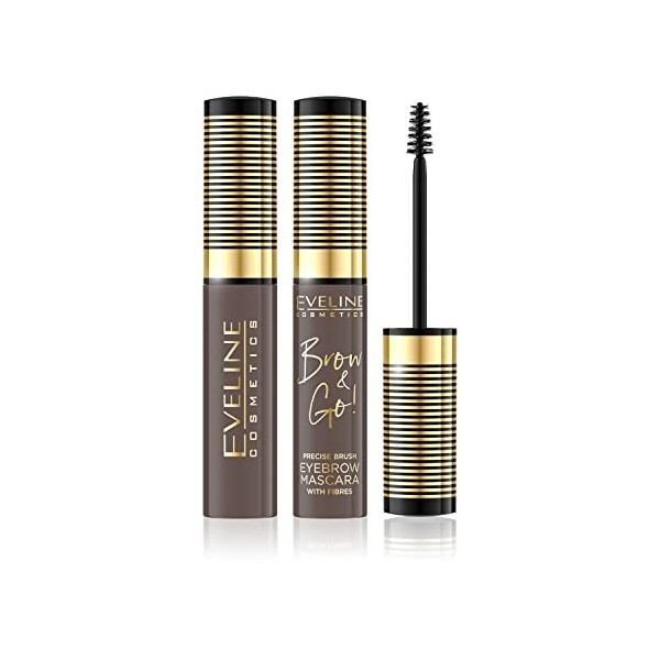 Eveline Cosmetics Brow & Go! Mascara à sourcils avec fibres compactes, 6 ml, n ° 01 Lumière