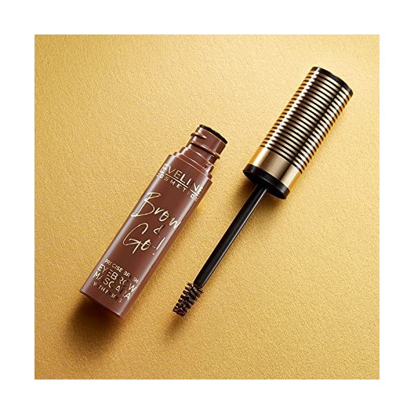 Eveline Cosmetics Brow & Go! Mascara à sourcils avec fibres compactes, 6 ml, n ° 01 Lumière