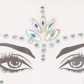 Autocollants de Visage de Cristaux, Autocollant de Strass de Visage Dyeux de Paillettes, Décorations Dautocollants Temporai