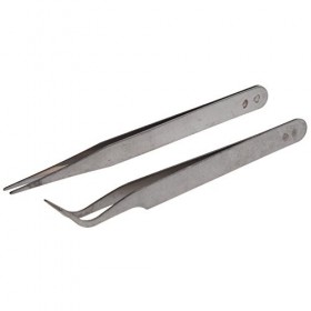 Domire 2 pièces Pince à epiler en acier inoxydable Pierres Strass Cil Pinces Pinces àépiler Art Pour Les Ongles Gel Acrylique