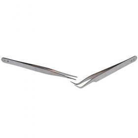 Domire 2 pièces Pince à epiler en acier inoxydable Pierres Strass Cil Pinces Pinces àépiler Art Pour Les Ongles Gel Acrylique