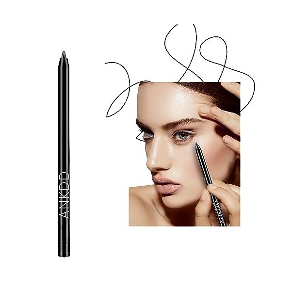 Eyeliner noir waterproof longue durée pour un regard séduisant, crayon kajal noir et imperméable, couleurs naturelles, gel wa