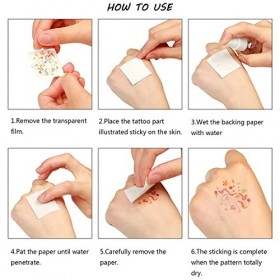 WeddHuis 10 Pièces Feuilles de Tatouages Temporaires Néon, Lueur UV Imperméable pour Maquillage Carnaval, Fluo Party, Bar - P