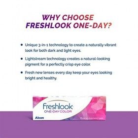 Freshlook One-Day One-Day Contact Lenses, Couleur Gray, 10 Unités, Rayon Bc 8.6 Mm, D 13.8 Mm, 0.00 Diopt, sans correction