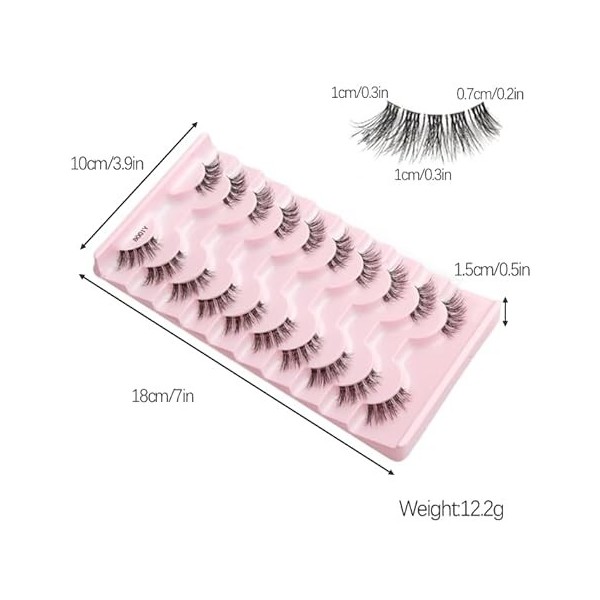 AWAVM Demi Faux Cils 3D Faux Cils Naturel Court 10 Paires Cat Eye Half Lashes Reutilisable Corner Eyelashes Doux Faits à la m