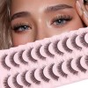 Faux Cils Volume Russe Naturel Effet Extension Faux-Cils 3D 10 Paires D Curl Cat Eye Yeux de Biche Russian Fake Lashes Moelle