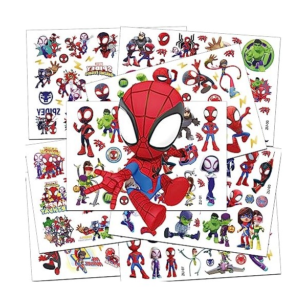 Tatouage Temporaire Enfant, Spiderman Tatouages Temporaires pour Enfants, Tatouage Enfant Garcon Spiderman, Tatouage de Spide