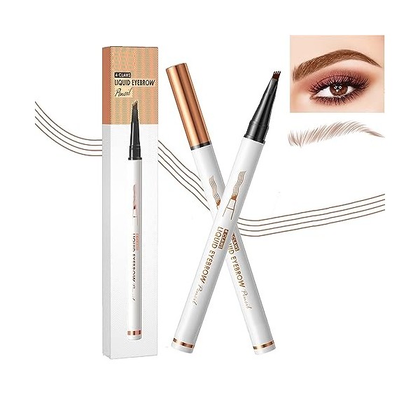 Crayon Sourcil Probuk Microblading Sourcil, Stylo à Sourcils Microblading avec 4 Points Liquide Imperméable, Crayon Tatouage 