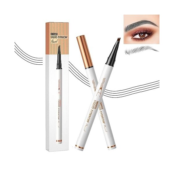 Crayon Sourcil Probuk Microblading Sourcil, Stylo à Sourcils Microblading avec 4 Points Liquide Imperméable, Crayon Tatouage 