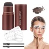 Kit De Sello De Cejas,EyeBrow Stamp Kit,Sello De Cejas con 2 cepillos y 10 Reusable Eyebrow Stencils, Fácil De Colorear Marr